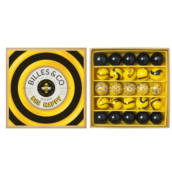 Billes&Co Bee Happy mini üveggolyó-készlet Billes&Co Bee Happy mini üveggolyó-készlet