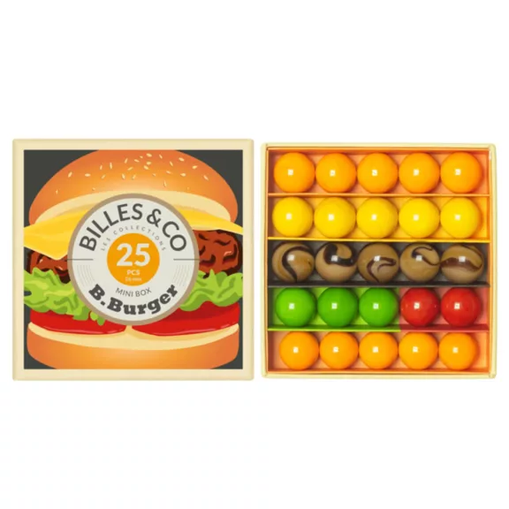 Billes&Co B-burger mini üveggolyó készlet Billes&Co B-burger mini üveggolyó készlet