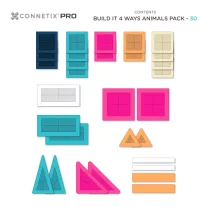   CONNETIX PRO Build It 4 Ways Állatok mágneses építőjáték - 30 db