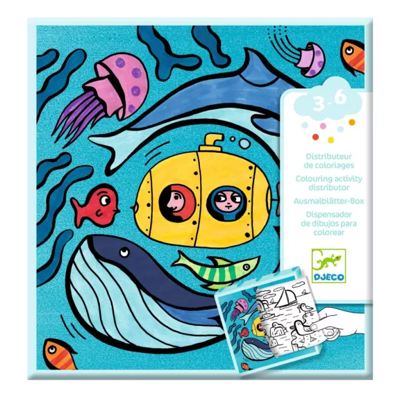 Djeco Meglepetés adagoló színező - Óceán - Coloring dispenser, Ocean Djeco Meglepetés adagoló színező - Óceán - Coloring dispenser, Ocean