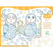   Djeco Meglepetés színező - Erdei állatok - Woodland families