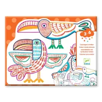 Djeco Meglepetés színező - Vadállatok - Wild families
