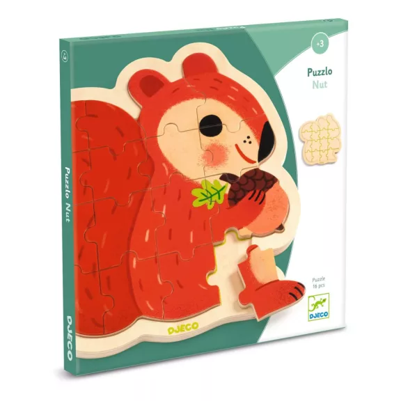 Djeco Fa puzzle - Mókus, 16 db-os - Puzzlo Nut Djeco Fa puzzle - Mókus, 16 db-os - Puzzlo Nut