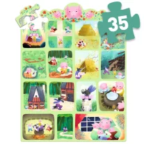   Djeco Mese puzzle - A három kismalac, 35 db-os - The Three Little Pigs