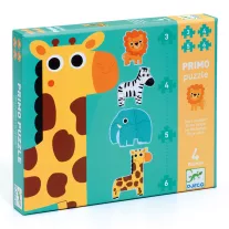   Djeco Primo puzzle - A szavannán, 3-4-5-6 db-os - In the jungle