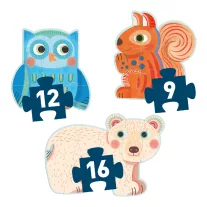   Djeco Primo puzzle - Az erdőben, 9-12-16 db-os - In the forest