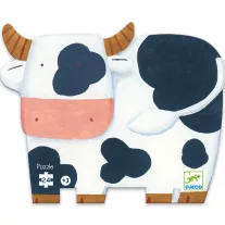   Djeco Formadobozos puzzle - Bocik és tehenek, 24 db-os - The cows on the farm