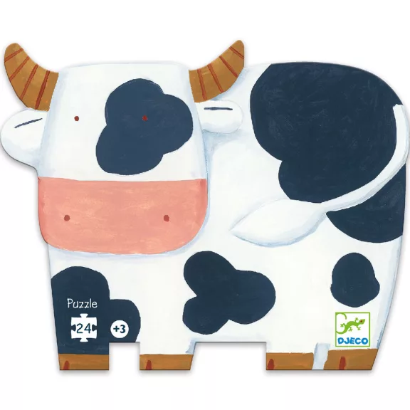 Djeco Formadobozos puzzle - Bocik és tehenek, 24 db-os - The cows on the farm Djeco Formadobozos puzzle - Bocik és tehenek, 24 db-os - The cows on the farm