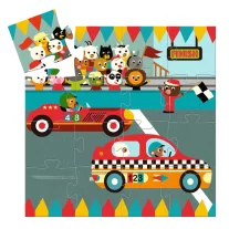 Djeco Formadobozos puzzle - Versenyautó doboz