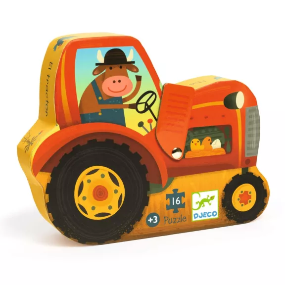 Djeco Formadobozos puzzle - Traktor, 16 db-os - The tractor Djeco Formadobozos puzzle - Traktor, 16 db-os - The tractor