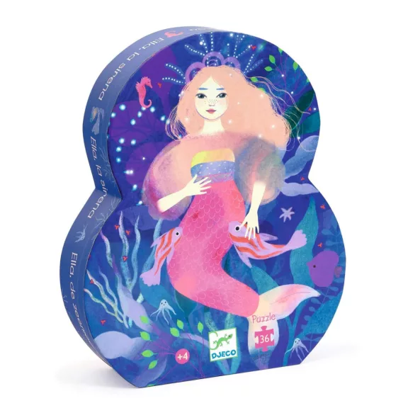 Djeco Formadobozos puzzle - Ella a sellő, 36 db-os - Ella, the mermaid Djeco Formadobozos puzzle - Ella a sellő, 36 db-os - Ella, the mermaid