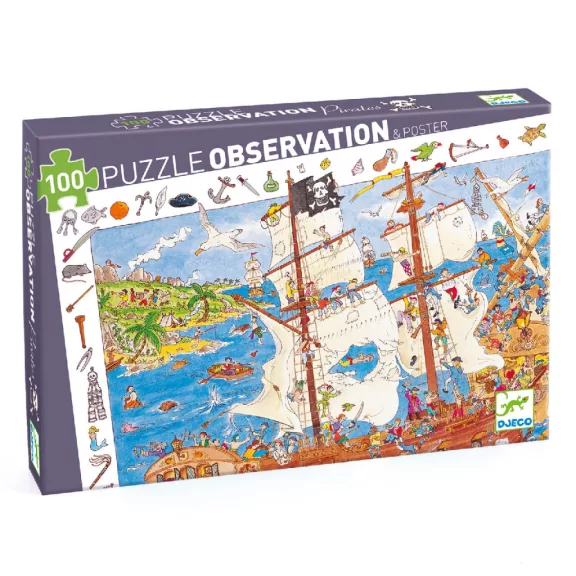 Djeco Megfigyeltető puzzle - Kalózok, 100 db-os - Pirates Djeco Megfigyeltető puzzle - Kalózok, 100 db-os - Pirates