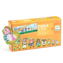   Djeco Sorozatkirakó puzzle - Nagyok és kicsik a tanyán, 16 db-os - Big and small on the farm