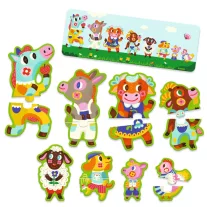   Djeco Sorozatkirakó puzzle - Nagyok és kicsik a tanyán, 16 db-os - Big and small on the farm