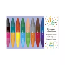 Djeco Zsírkréta készlet - 8 duplavégű zsírkréta