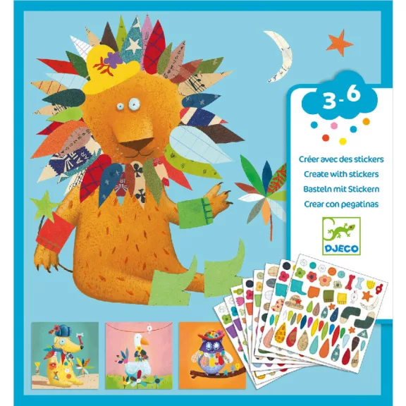 Djeco - Matricázó képkészítés - Alkoss állatokat! - Create animals Djeco - Matricázó képkészítés - Alkoss állatokat! - Create animals