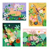   Djeco - Művészeti műhely - Festés kiemelkedően - Trópusi erdő - Tropical forest