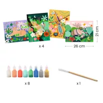   Djeco - Művészeti műhely - Festés kiemelkedően - Trópusi erdő - Tropical forest