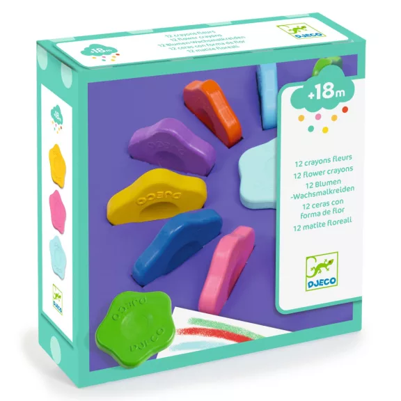 Djeco Marokkréta - 12 színű vírág - 12 flower crayons for toddlers Djeco Marokkréta - 12 színű vírág - 12 flower crayons for toddlers