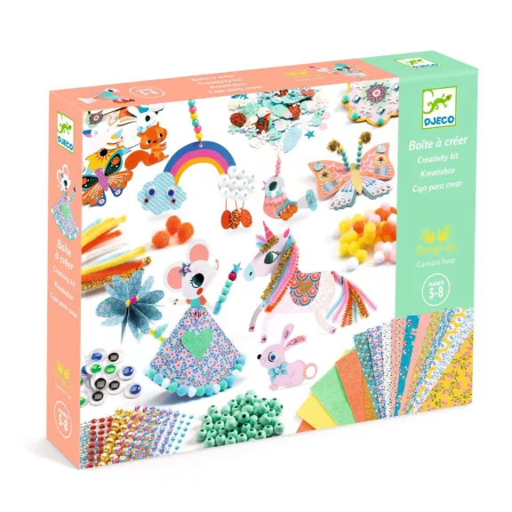 Djeco - Kollázs műhely - Kreatív alkatrészek nagy készlete - Creativity kit Djeco - Kollázs műhely - Kreatív alkatrészek nagy készlete - Creativity kit
