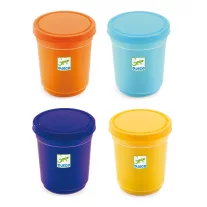   Djeco Gyurma - Pillegyurma 4 színben - 4 tubs of play dough, Plain flour