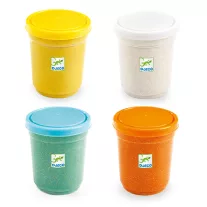   Djeco Gyurma - Pillegyurma, 4 csillámos szín - 4 pots of glittery play dough