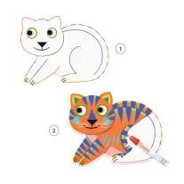   Djeco - Vízzel színező készlet - Állat alakú lapokkal - Animalo-Ma