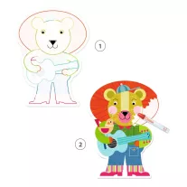   Djeco - Vízzel színező készlet - Képben képes - Animalo-Len