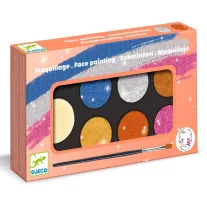   Djeco - Arcfesték - 6 fémes szín - Palette 6 colours - Metallic