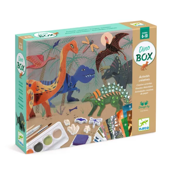 Djeco - Kreatív műhely - 6 technika 1 dobozban - Dinoszauruszok világa - Dino Box Djeco - Kreatív műhely - 6 technika 1 dobozban - Dinoszauruszok világa - Dino Box