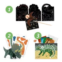   Djeco - Kreatív műhely - 6 technika 1 dobozban - Dinoszauruszok világa - Dino Box