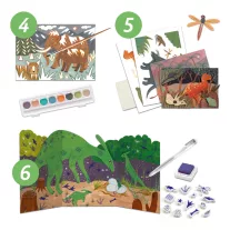   Djeco - Kreatív műhely - 6 technika 1 dobozban - Dinoszauruszok világa - Dino Box
