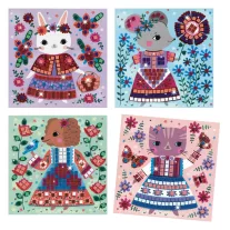   Djeco - Mozaikkép készítés - Édes háziállatok - Lovely pets