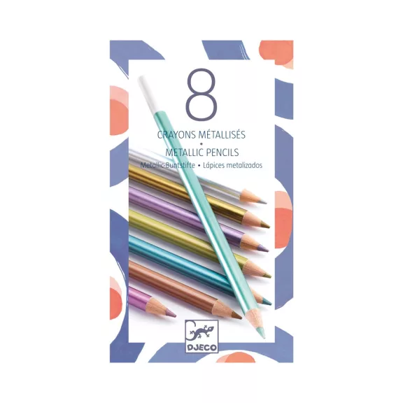 Djeco Színes ceruza készlet - 8 szín, metál - 8 metallic pencils Djeco Színes ceruza készlet - 8 szín, metál - 8 metallic pencils