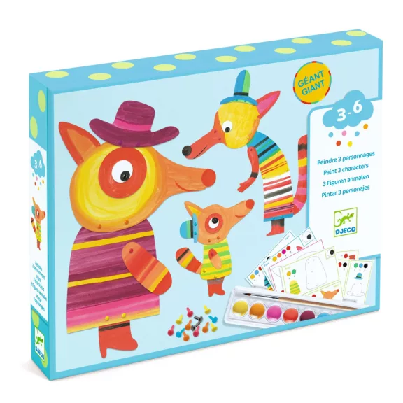 Djeco - Művészeti műhely, festés - A róka család, bábok - The fox family Djeco - Művészeti műhely, festés - A róka család, bábok - The fox family