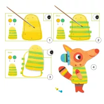   Djeco - Művészeti műhely, festés - A róka család, bábok - The fox family