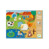   Djeco Óriás puzzle - Tanyasi állatsimogató, 12+8 db-os - Tactile farm puzzle
