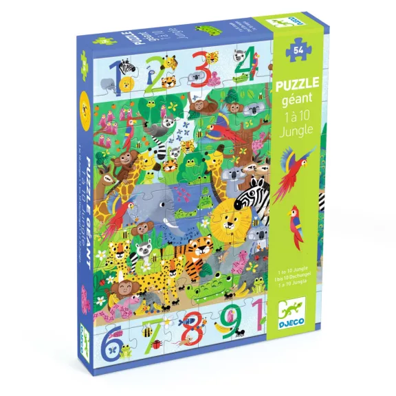 Djeco Megfigyeltető puzzle a dzsungelben 1-10-ig 54 db Djeco Megfigyeltető puzzle a dzsungelben 1-10-ig 54 db