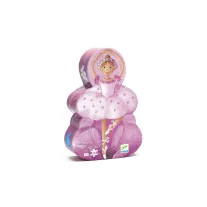   Djeco Formadobozos puzzle - Balerina virággal, 36 db-os - The ballerina with the flower