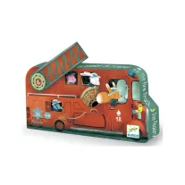   Djeco Formadobozos puzzle - A tűzoltóautó, 16 db-os - The fire truck