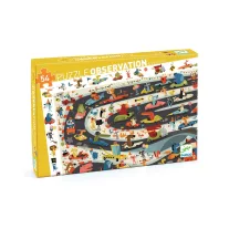   Djeco Megfigyeltető puzzle - Állati autóverseny, 54 db-os - Car rally