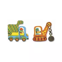   Djeco Párositó puzzle - Munkagépek, 12 db-os - Articulo vehicles