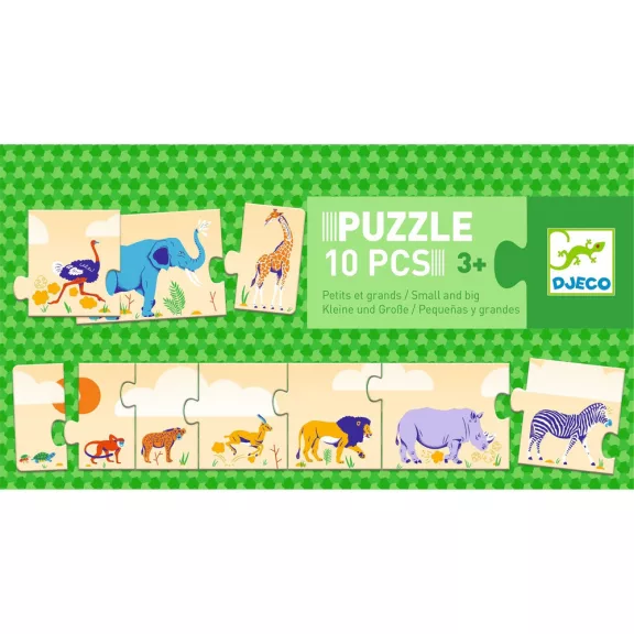 Djeco Sorozatkirakó puzzle - Kicsi és nagy, 10 db-os - Smal and big Djeco Sorozatkirakó puzzle - Kicsi és nagy, 10 db-os - Smal and big