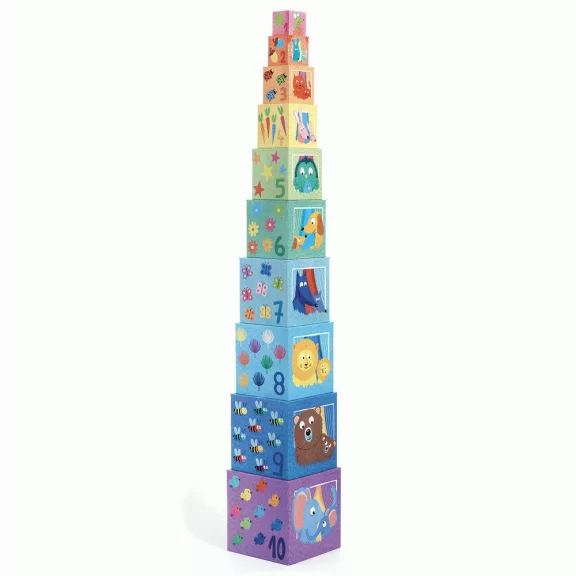 Djeco - Toronyépítő kocka - Szivárvány - Rainbow Djeco - Toronyépítő kocka - Szivárvány - Rainbow