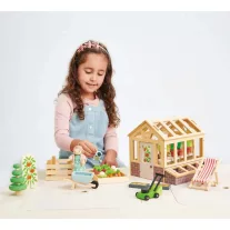   Tender Leaf fa üvegház – Greenhouse and Garden Set kerti kiegészítőkkel