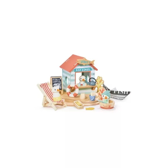 Tender Leaf fa strand büfé – Sandy’s Beach Hut sirály figurákkal Tender Leaf fa strand büfé – Sandy’s Beach Hut sirály figurákkal